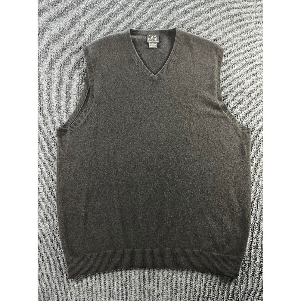 Jos A Bank 100% Cashmere V-Neck Sweater Vest Mens 2XT‎ Black Executive